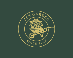 Landscaping Garden Wheelbarrow logo design