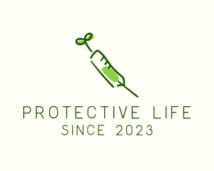 Natural Medical Syringe logo design