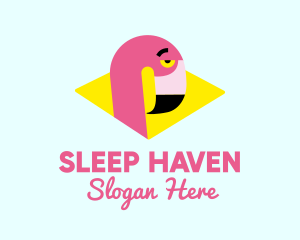 Pink Flamingo Bird logo