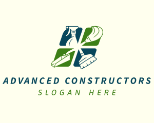 Sanitation Cleaning Housekeeping logo design