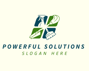 Sanitation Cleaning Housekeeping logo design