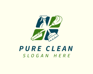 Sanitation Cleaning Housekeeping logo design