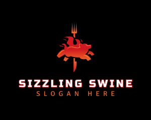 Pork Barbecue Flame logo