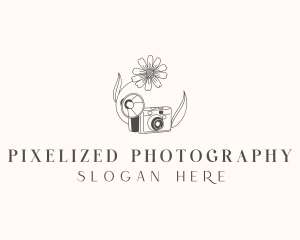 Camera Photography Flower logo design