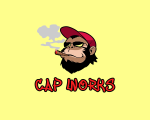 Smoking Monkey Cap logo design