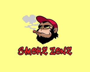 Smoking Monkey Cap logo design