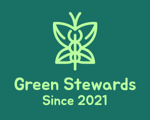 Green Medical Butterfly logo design