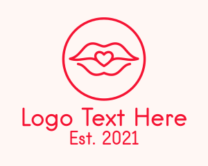 Heart Lips Badge logo