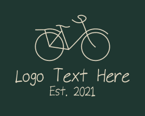 Minimalist Bicycle Drawing logo