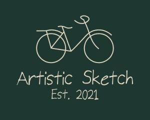 Minimalist Bicycle Drawing logo