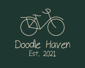 Minimalist Bicycle Drawing logo design