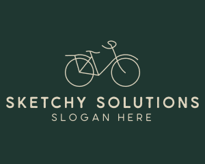 Minimalist Bicycle Drawing logo