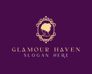 Elegant Woman Ornament Logo