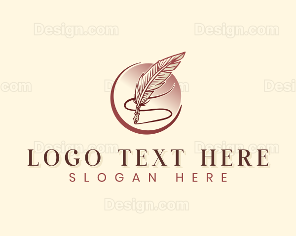 Writing Quill Ink Pen Logo