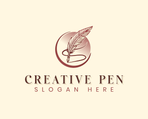 Writing Quill Ink Pen logo design