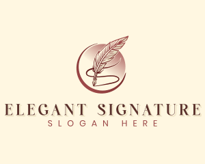 Writing Quill Ink Pen logo design