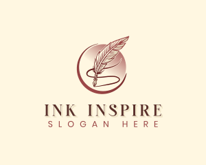 Writing Quill Ink Pen logo design