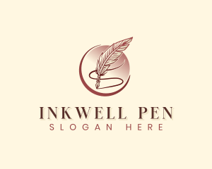 Writing Quill Ink Pen logo design