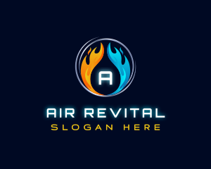 HVAC Heating Thermal logo design