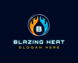 HVAC Heating Thermal logo design