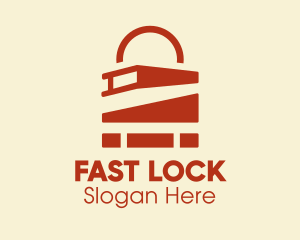 Orange Books Lock  logo design