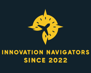 Plane Compass Navigation logo design