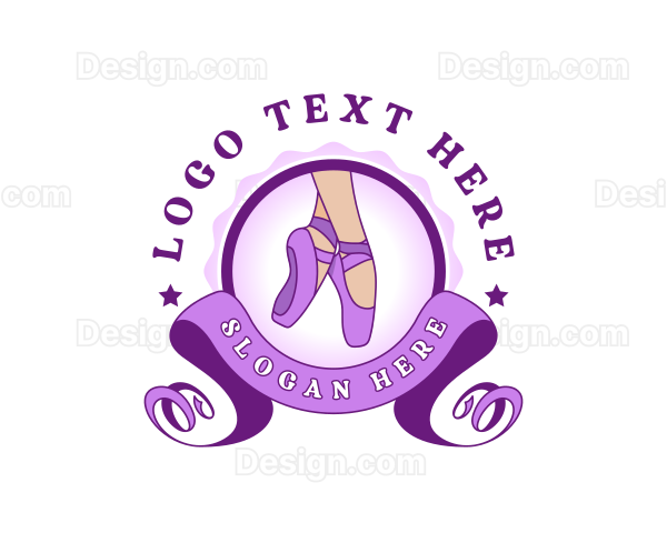 Feminine Ballet Shoe Logo