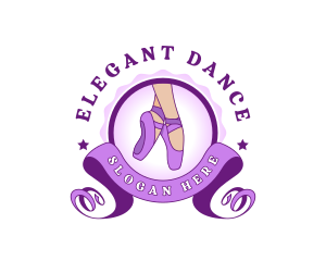 Feminine Ballet Shoe logo design