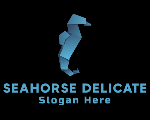 Blue Seahorse Origami logo