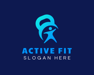 Athlete Fitness Kettlebell logo design