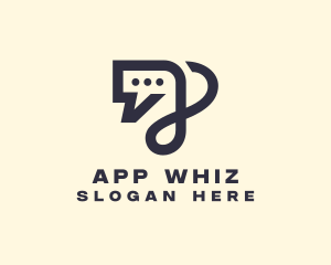 Swirly Chat App logo design