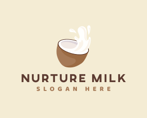 Coconut Milk Organic logo design