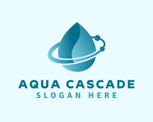 Gradient Aqua Droplet logo design