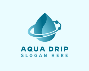 Gradient Aqua Droplet logo design