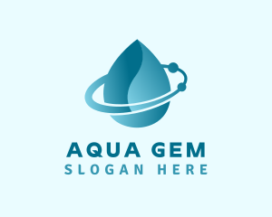 Gradient Aqua Droplet logo design