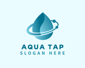 Gradient Aqua Droplet logo design