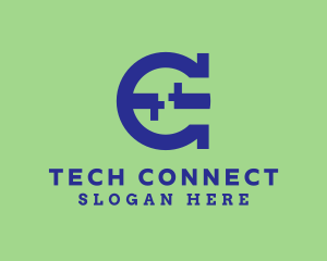 Blue Tech Letter C  logo