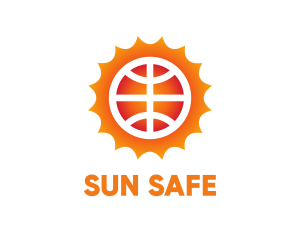 Sun Basketball Ball logo design