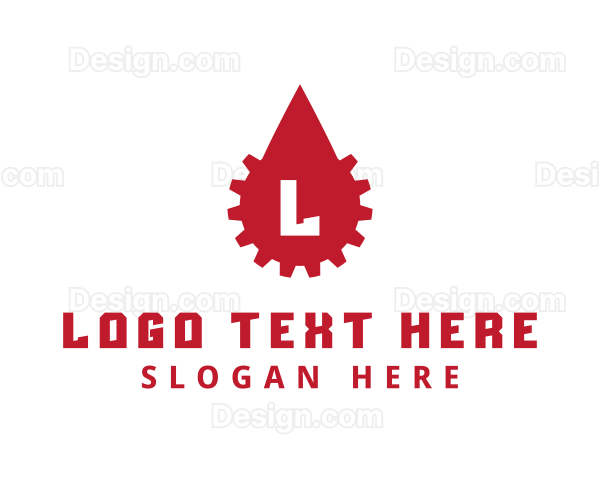 Gear Cogwheel Droplet Logo