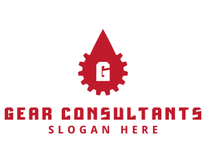 Gear Cogwheel Droplet logo design