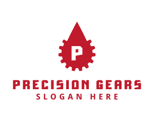 Gear Cogwheel Droplet logo design