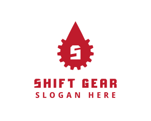 Gear Cogwheel Droplet logo design