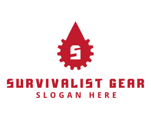 Gear Cogwheel Droplet logo design