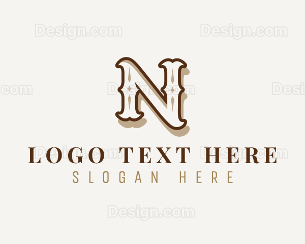 Retro Antique Boutique Letter N Logo