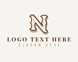 Retro Antique Boutique Letter N logo