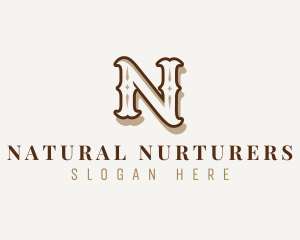 Retro Antique Boutique Letter N logo design