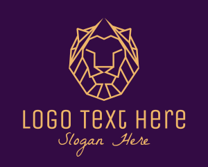 Golden Minimalist Lion Logo