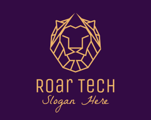 Golden Minimalist Lion logo