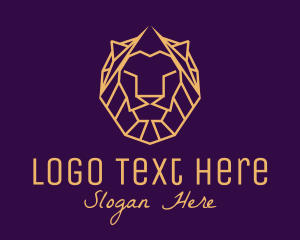 Roar - Golden Minimalist Lion logo design