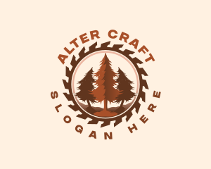 Pine Tree Sawmill logo design